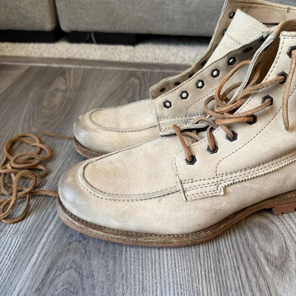 Frye Phillip Lug Workboot 87828 Mens 11.5 D Cement Leather Lace Up Boots